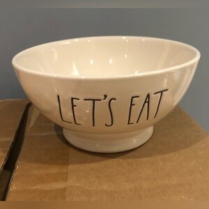 3/$40 Rae Dunn Ceramic Bowl with 'Let's Eat' Text